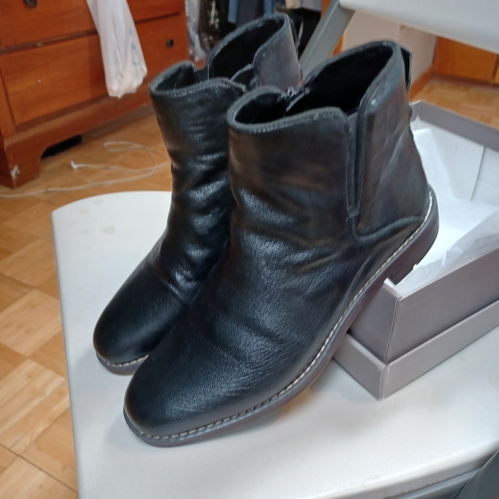 Black Leather Ankle Boots